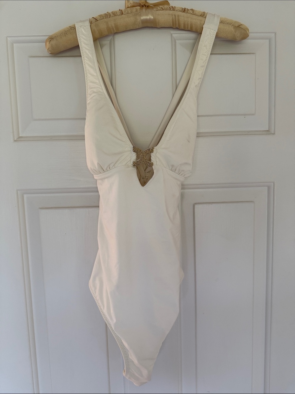 Trina Turk Soft White One Piece Fully Lined Bathing Suit - Size 4